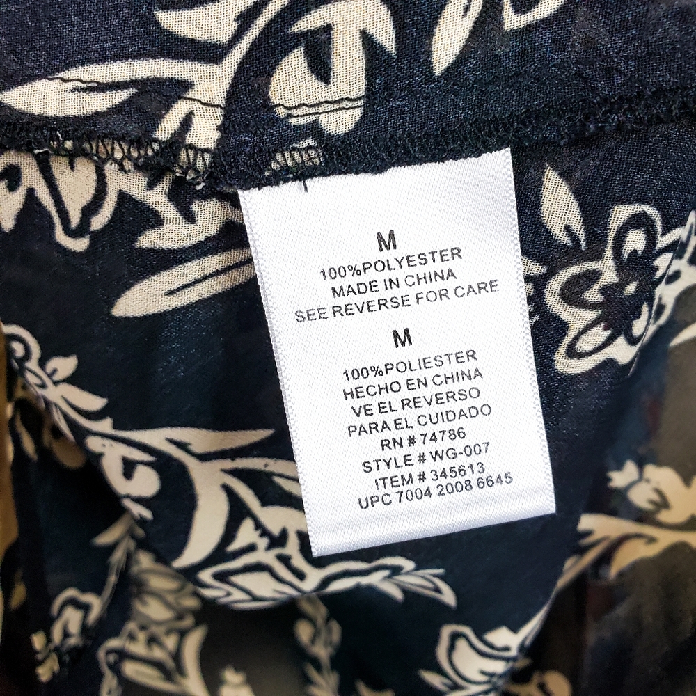 BILLA OF CA Boho Paisley Floral Silky Blouse,M - Picture 8 of 9